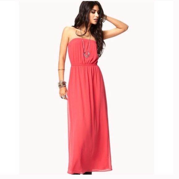 Forever 21 Orange Strapless Dress - Picture 7 of 7